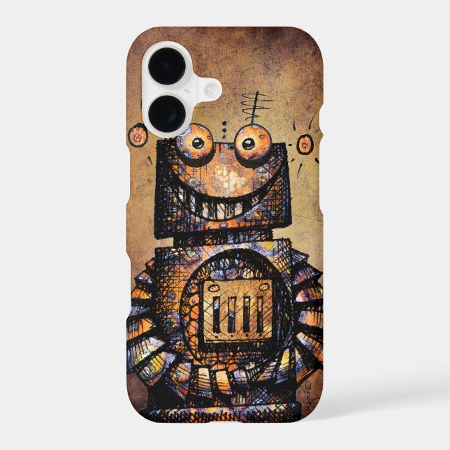 Funny Rusty Steampunk Robot Iphone Case (Back)