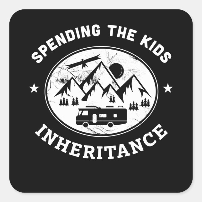 Funny RV Motorhome Camper Camping Gift Square Sticker (Front)