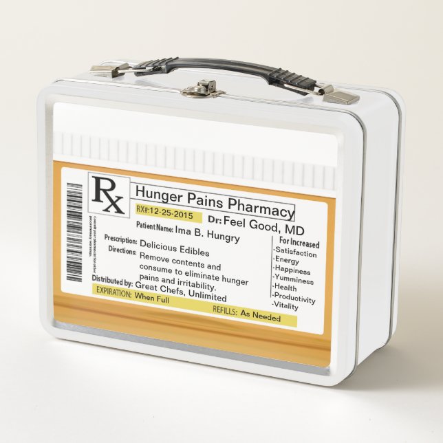 Funny RX Custom Metal Lunch Box (Front)