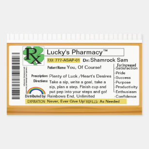 Funny RX Lucky's Pharmacy Rectangular Sticker