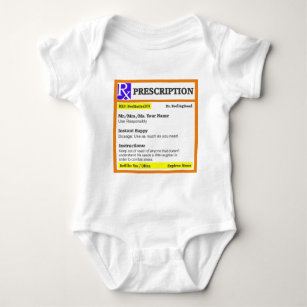 Funny rx prescription baby bodysuit