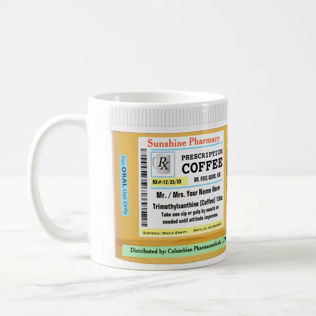 Funny Rx Prescription Coffee Mug Zazzle 0731