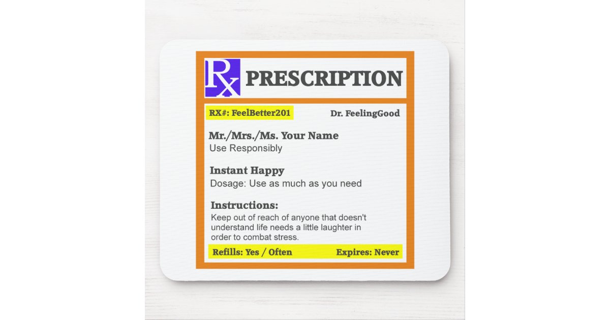 Funny rx prescription mouse pad | Zazzle.com