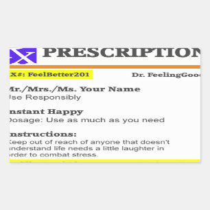 Funny rx prescription rectangular sticker