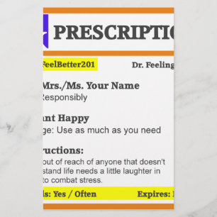 Funny rx prescription stationery