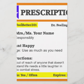 Funny rx prescription stationery