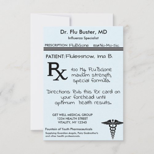 Funny RX Prescription  Thank You Card