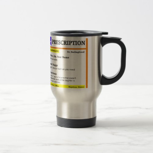 Funny rx prescription travel mug