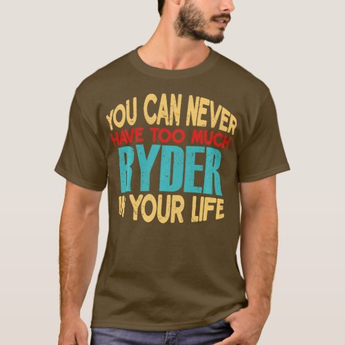 Funny Ryder Personalized  First Name Joke Item Pul T_Shirt