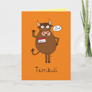 Funny Sad Bull Sorry Greeting Card