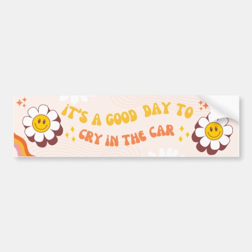 Funny Sad Meme Crying Retro Bumper Sticker 