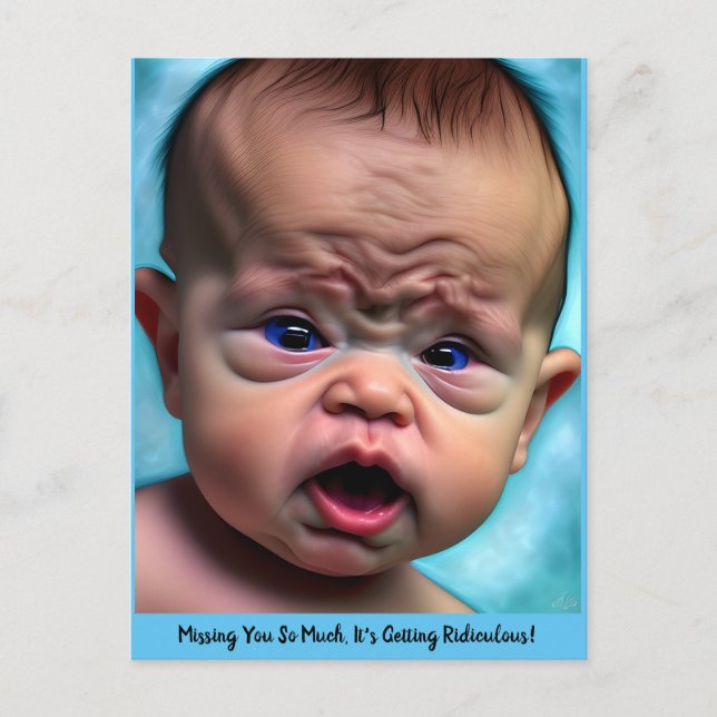 Funny Sad Miss Missing you Friendship card Cute  (Front)