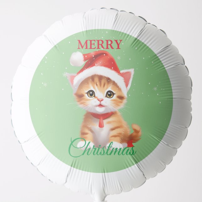 Funny Safari animals Cat Santa Christmas Costume Balloon (Front)