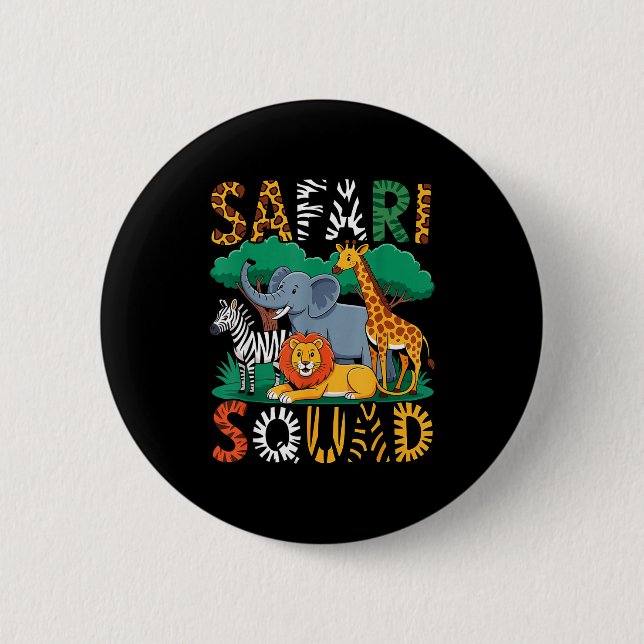 Funny Safari Costume For Kids Men Women Africa Saf Button (Front)