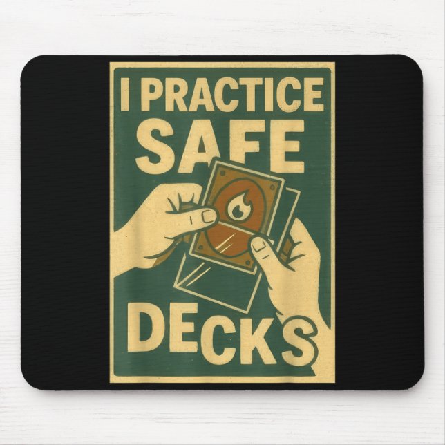 Funny Safe Decks Trading Card Game Pun Humor  Mouse Pad (Front)
