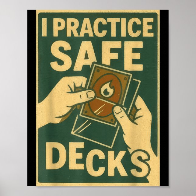 Funny Safe Decks Trading Card Game Pun Humor  Poster (Front)