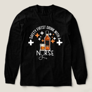 Funny safety drinking Nurse word art Tri-Blend Shirt