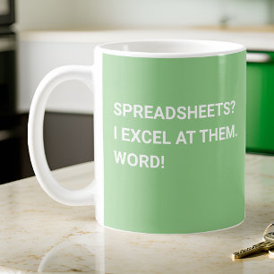 Funny Sage Green Spreadsheet Coffee Mug
