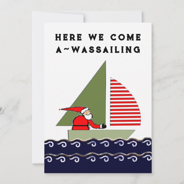 Funny Sailing Christmas Holiday Card (Front)