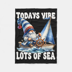 Funny Sailing Gnome Boat Captain For Sailor And Se Fleece Blanket