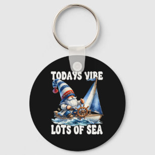 Funny Sailing Gnome Boat Captain For Sailor And Se Keychain
