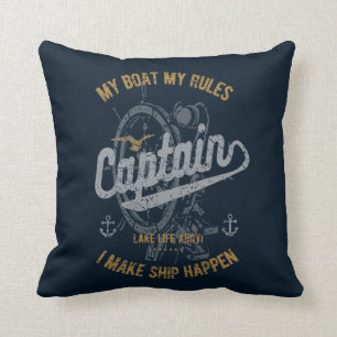 Funny Sailor Gift, Sailing Gifts Captain Retro Throw Pillow