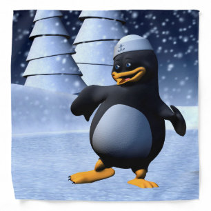 Funny Sailor Penguin Dancing Bandana