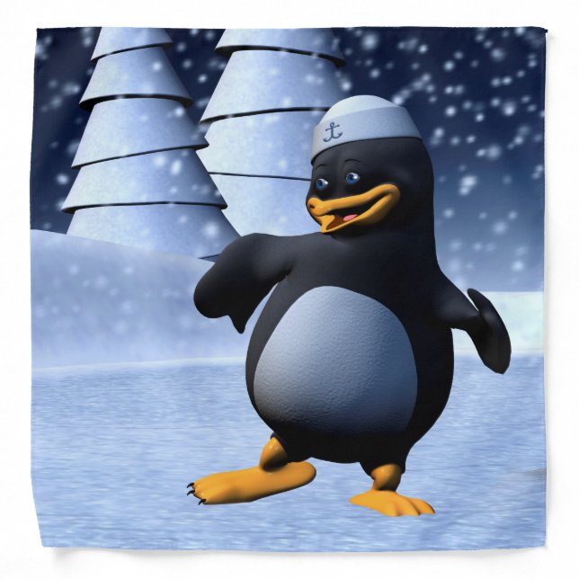 Funny Sailor Penguin Dancing Bandana (Front)