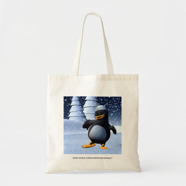 Funny Sailor Penguin Dancing Tote Bag (Front)