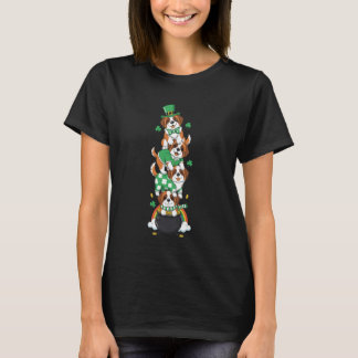 Funny Saint Bernard Clover St Patricks Day Womens  T-Shirt