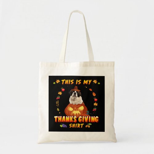 Funny Saint Bernard Dog In Pumpkin This Is My Than Tote Bag