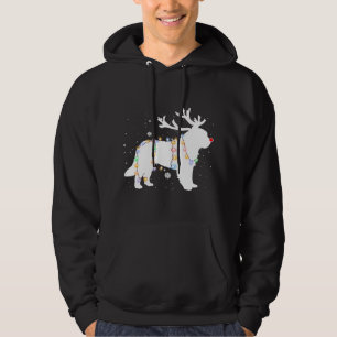 Funny Saint Bernard Dog Tree Christmas Lights Xmas Hoodie