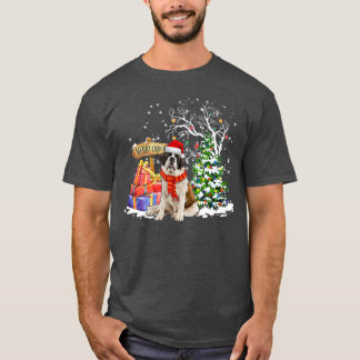 Funny Saint Bernard Santa Christmas Dog Lover T-Shirt