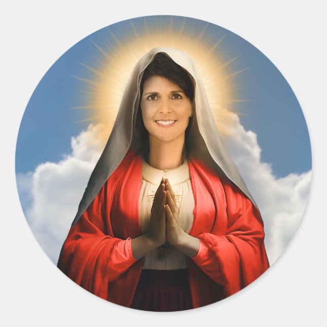 Funny Saint Haley Prayer Candle Classic Round Sticker (Front)