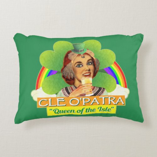 Funny Saint Patricks Day Cleopatra Pun Irish Accent Pillow