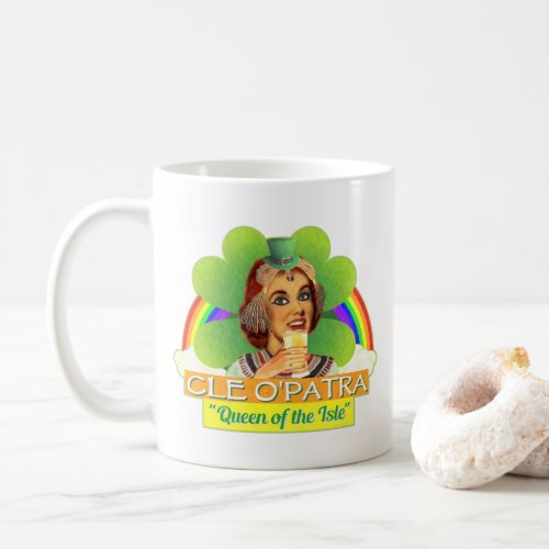 Funny Saint Patricks Day Cleopatra Pun Irish Coffee Mug