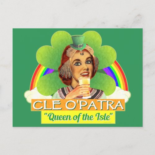 Funny Saint Patricks Day Cleopatra Pun Irish Postcard