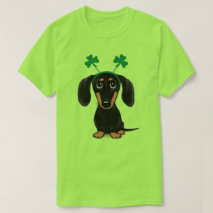 Funny Saint Patrick's Day Dog Dachshund Shamrocks T-Shirt