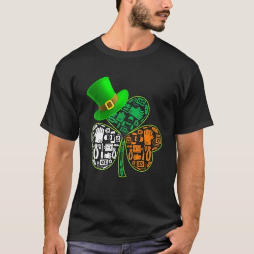 Funny Saint Patricks Day Electrician Shamrock Hat T_Shirt