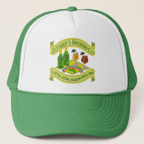 Funny Saint Patricks Day Leprechaun Brewery Trucker Hat