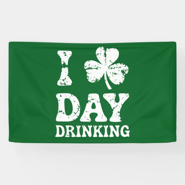 Funny Saint Patricks Day Party St Pats Funny Drink Banner (Horizontal)