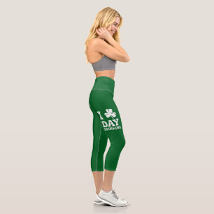Funny Saint Patricks Day Party St Pats Funny Drink Capri Leggings