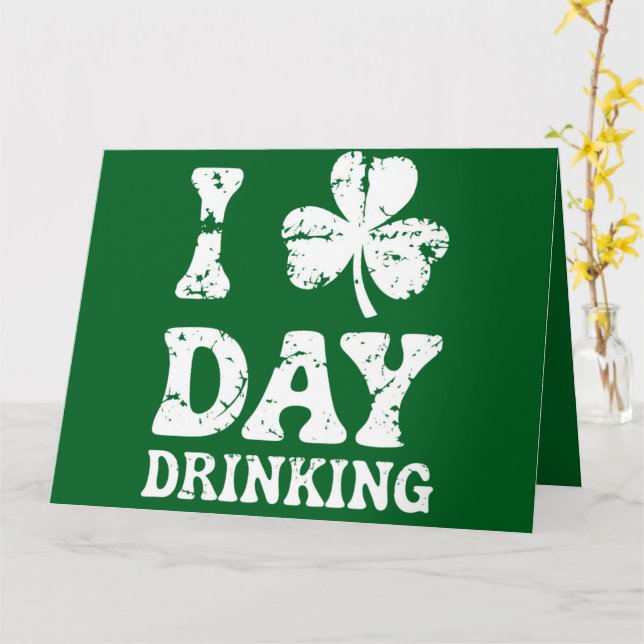 Funny Saint Patricks Day Party St Pats Funny Drink Card (Yellow Flower)