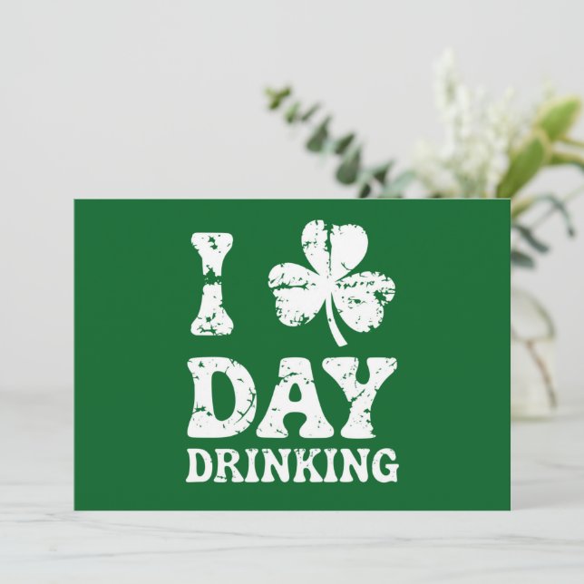 Funny Saint Patricks Day Party St Pats Funny Drink Invitation (Standing Front)