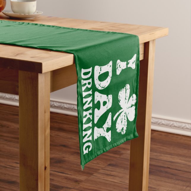 Funny Saint Patricks Day Party St Pats Funny Drink Short Table Runner (In Situ)