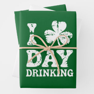 Funny Saint Patricks Day Party St Pats Funny Drink Wrapping Paper Sheets