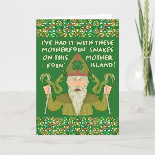 Funny Saint Patricks Day Snakes Joke Green Irish Card