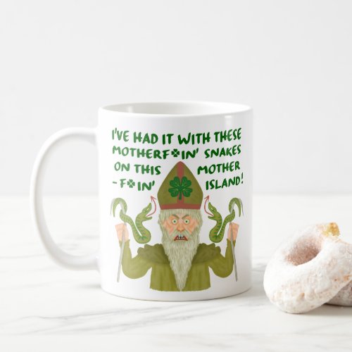 Funny Saint Patricks Day Snakes Joke Green Irish Coffee Mug