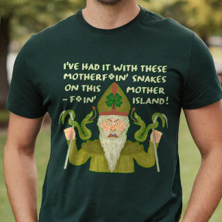 Funny Saint Patrick's Day Snakes Joke Green Irish T-Shirt