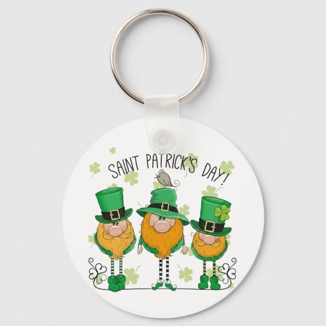 Funny Saint Patrick's Day T-Shirt Irish Shamrock Keychain (Front)